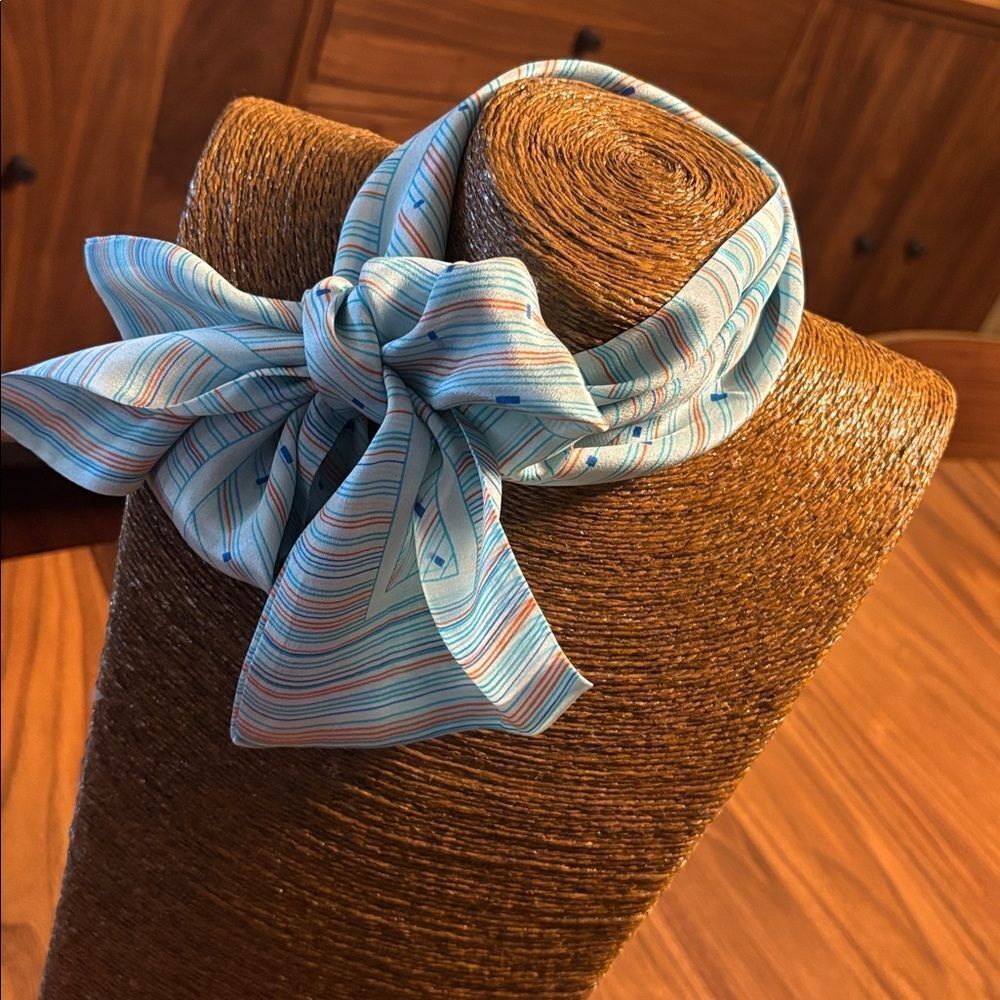 Vintage Burmel Striped Silk Scarf